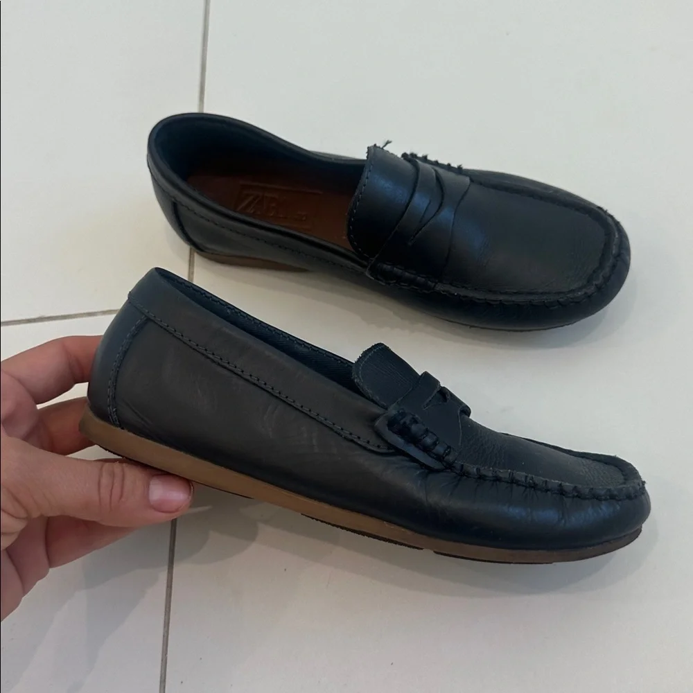Zara navy loafers 30 size 12.5 boys